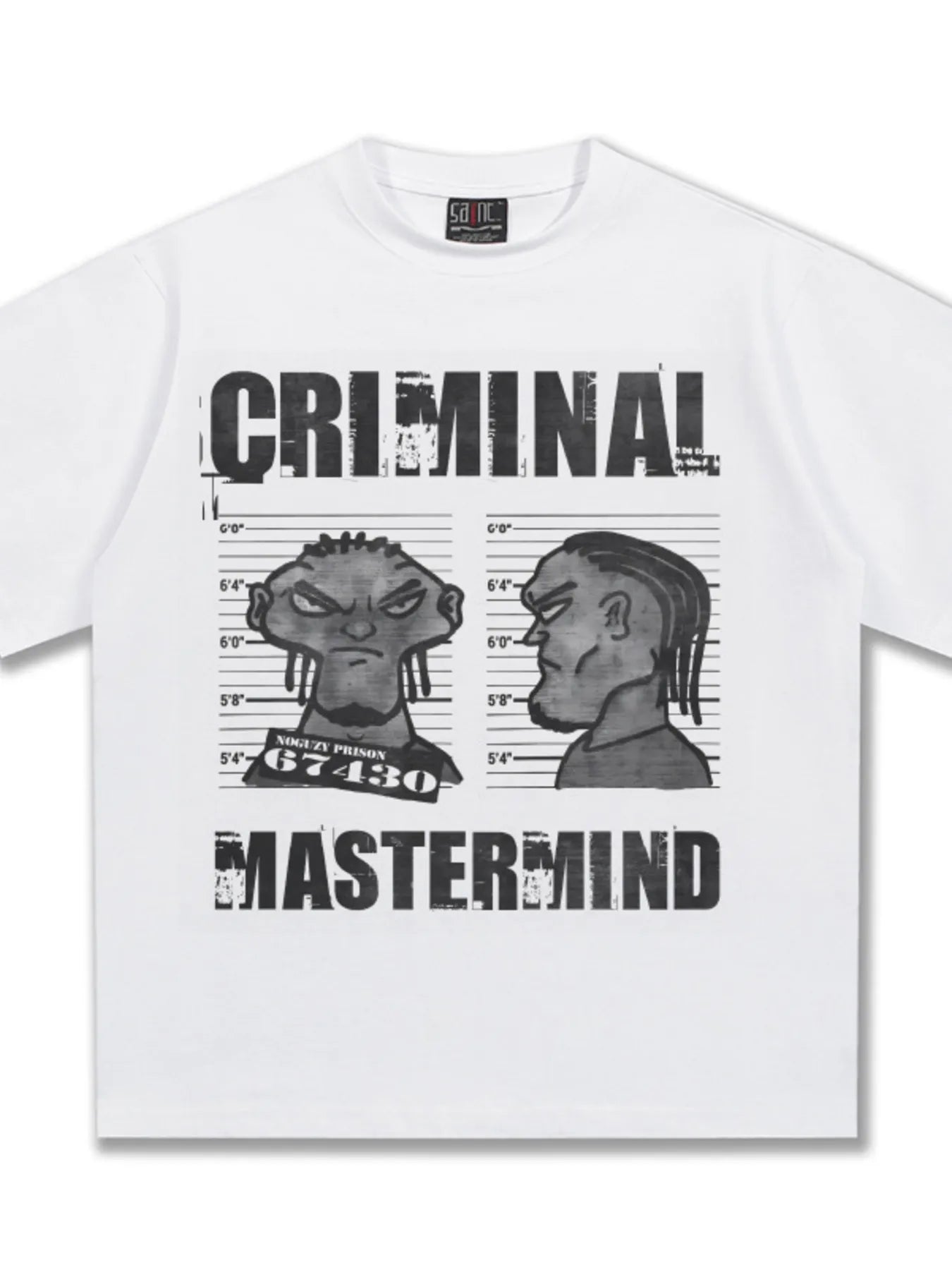 Men's Criminal Mastermind Graphic Oversized T-Shirt