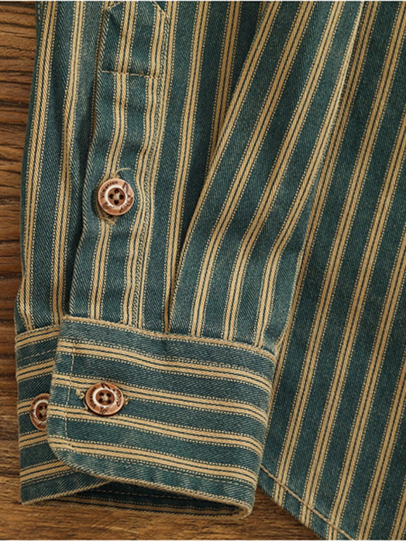 Men's Plus Size Striped Button Up Long Sleeve Shirt