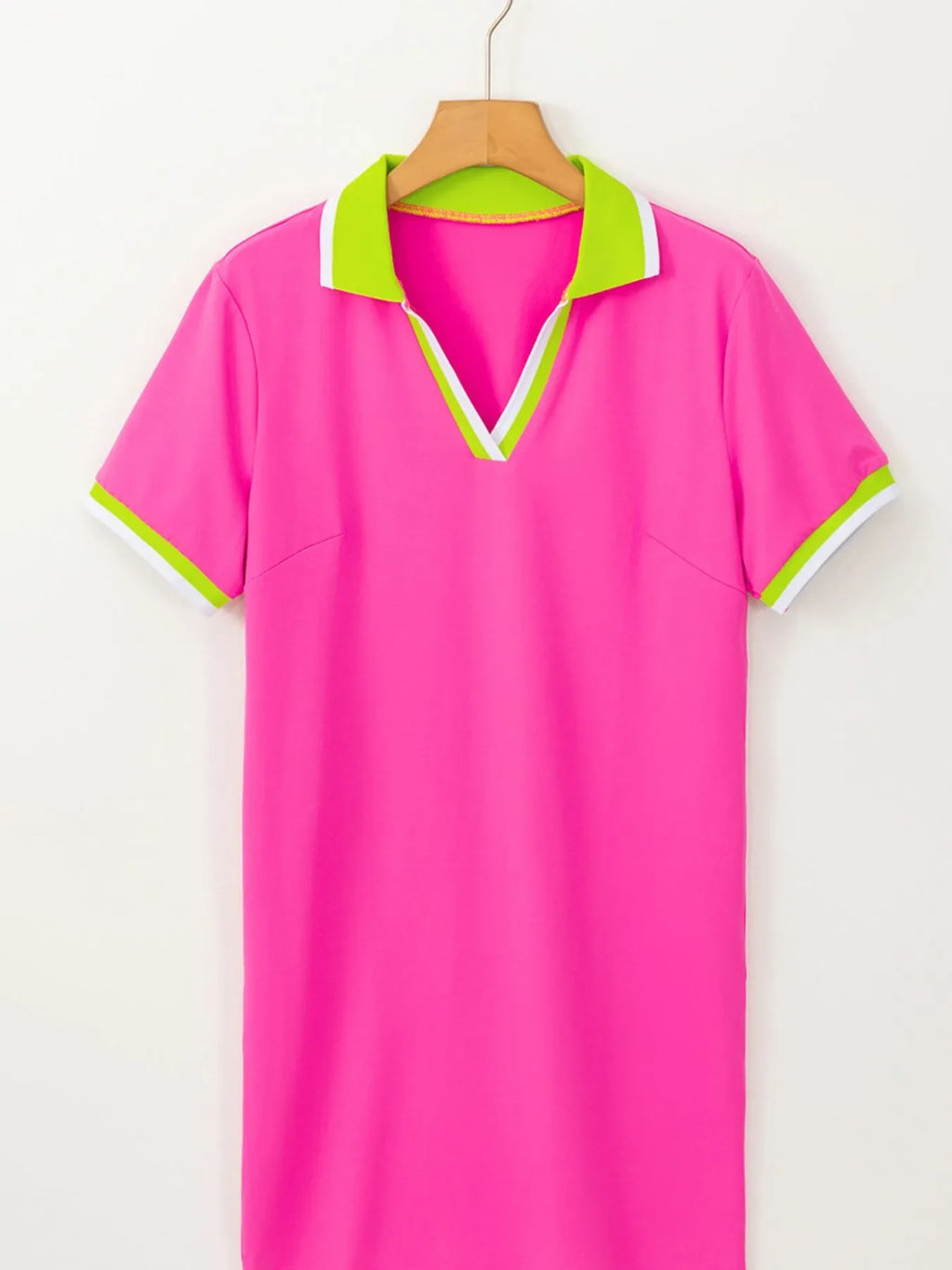 Contrast Trim Short Sleeve T-shirt Dress
