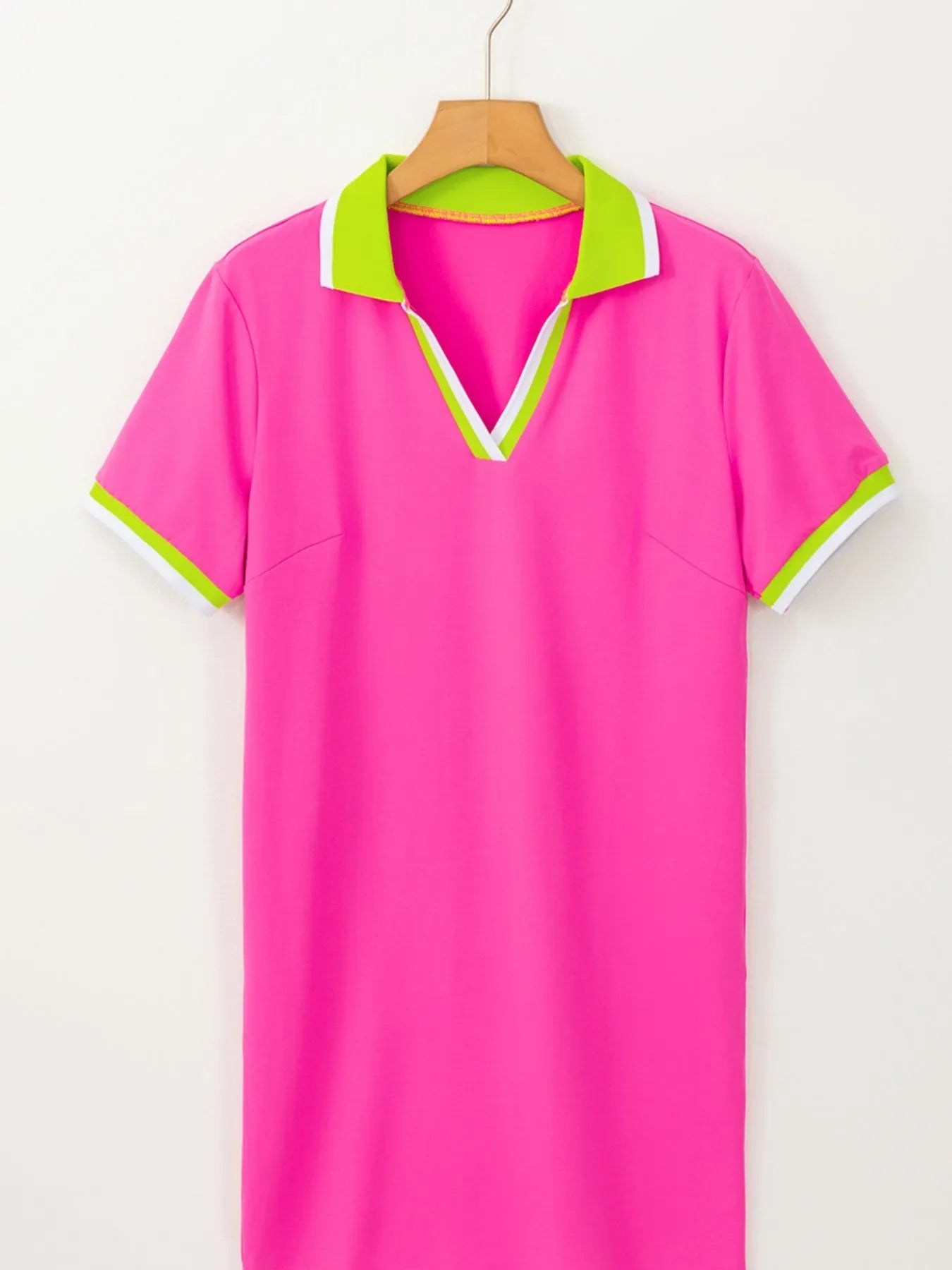 Contrast Trim Short Sleeve T-shirt Dress