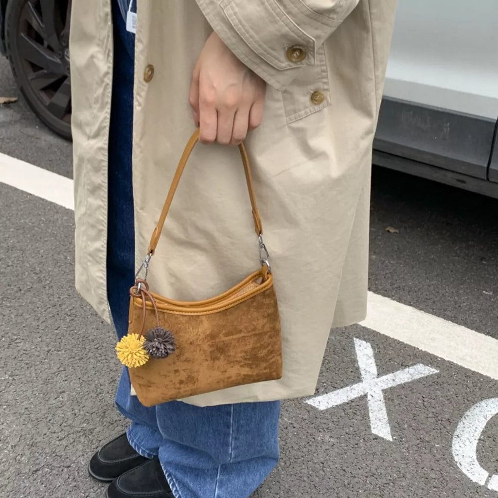 Suede Crossbody Bag with Adjustable Shoulder Strap