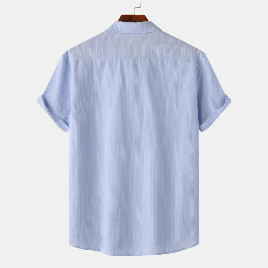 Men's Short Sleeve Button Down Shirt with Chest Pocket