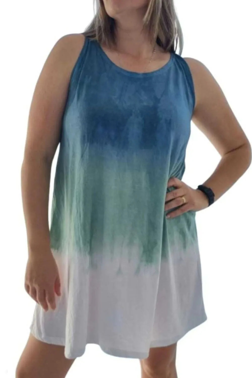 Tie-Dye Sleeveless Mini Tank Dress