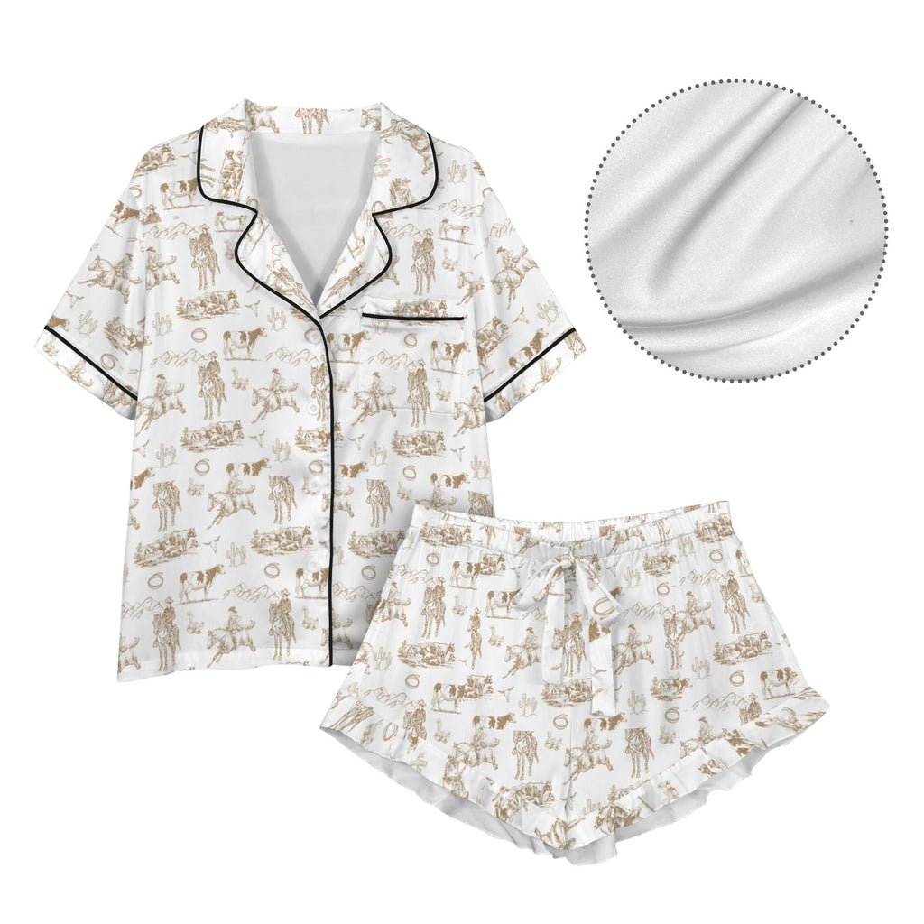 Baha Ranch Ranch Life Western Satin Western Pajama Set