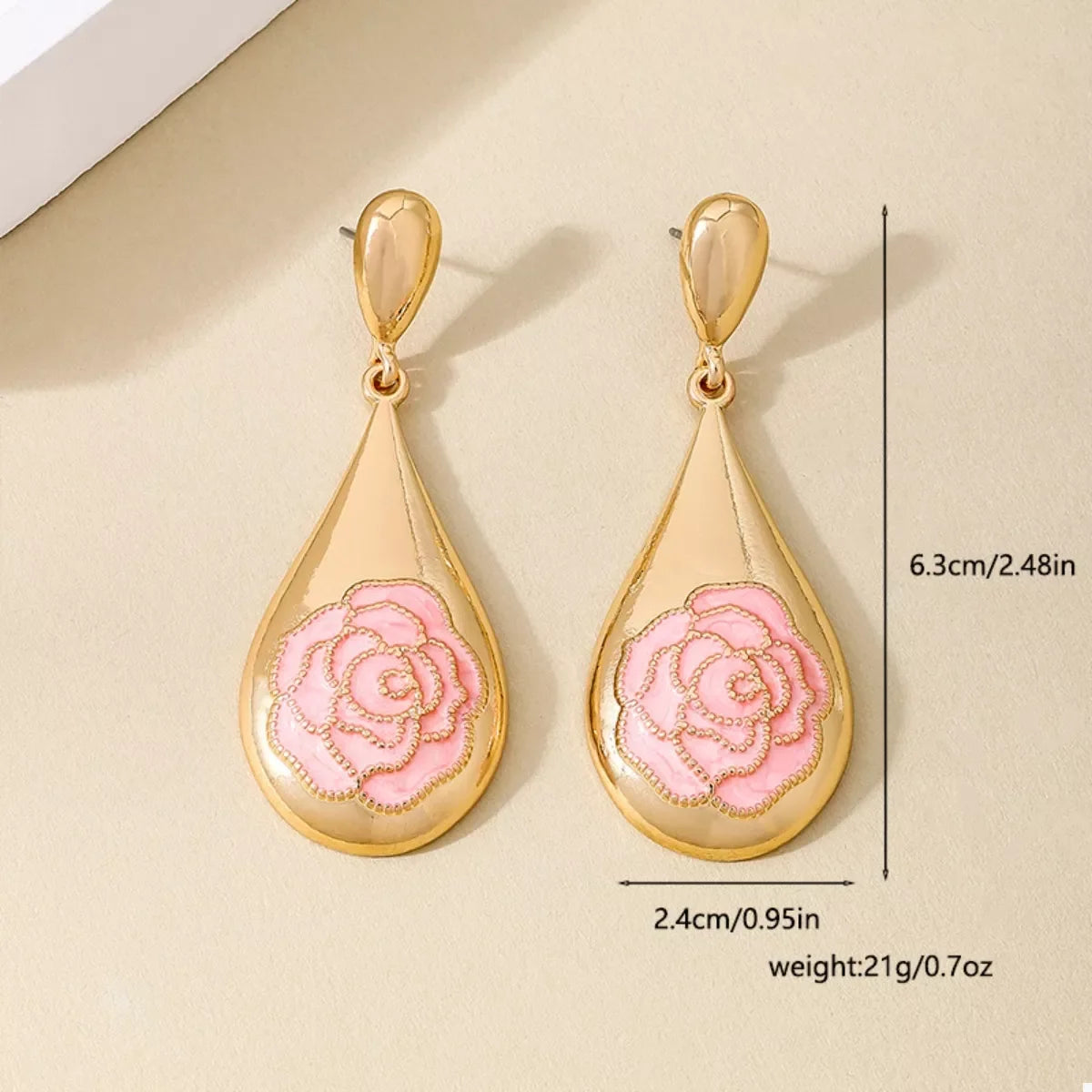 18K Gold-Plated Flower Teardrop Earrings