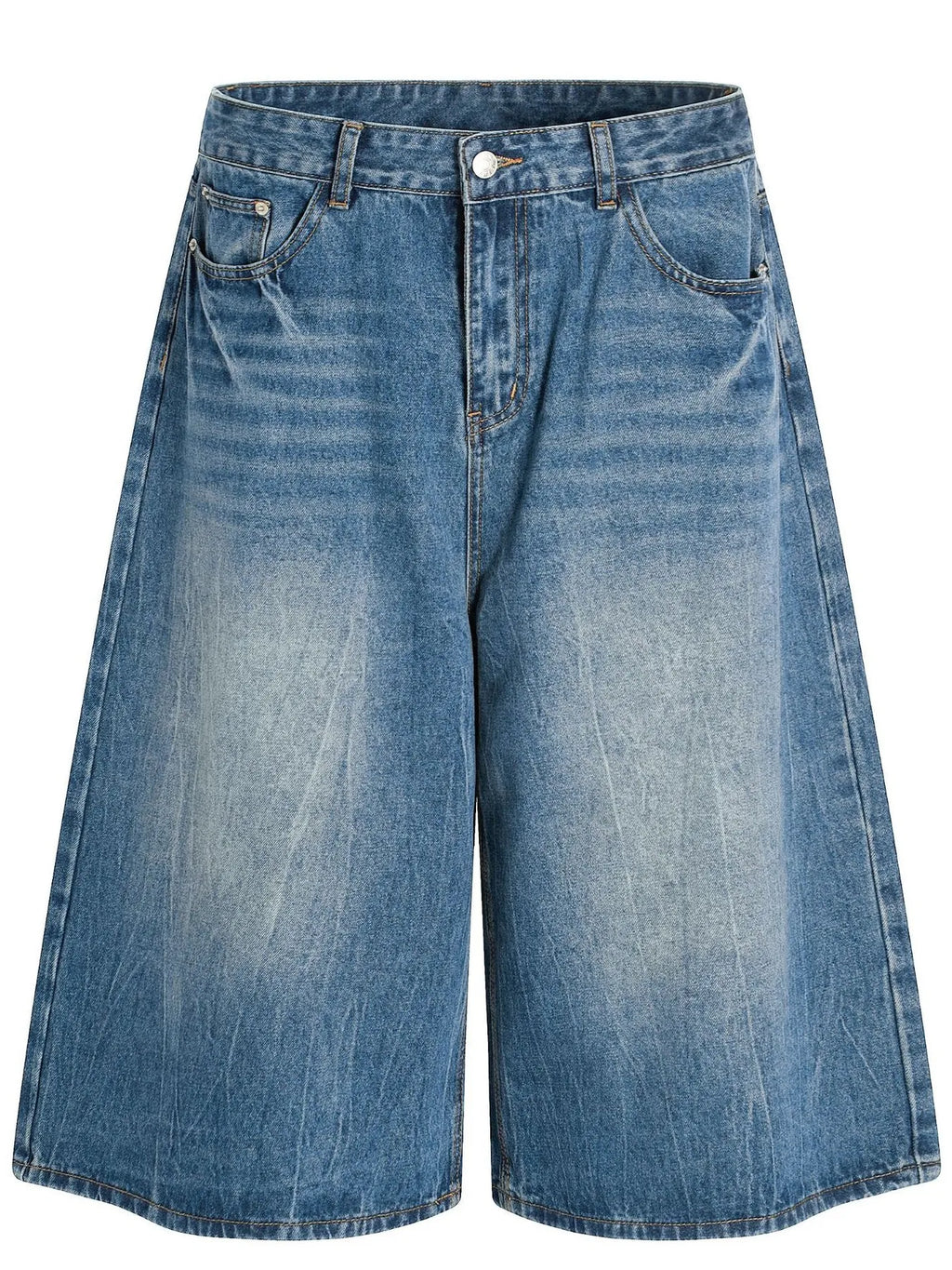 Men's Wide Leg Relaxed Fit Denim Shorts