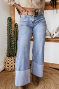 Turn-up Cuffs Loose Jeans