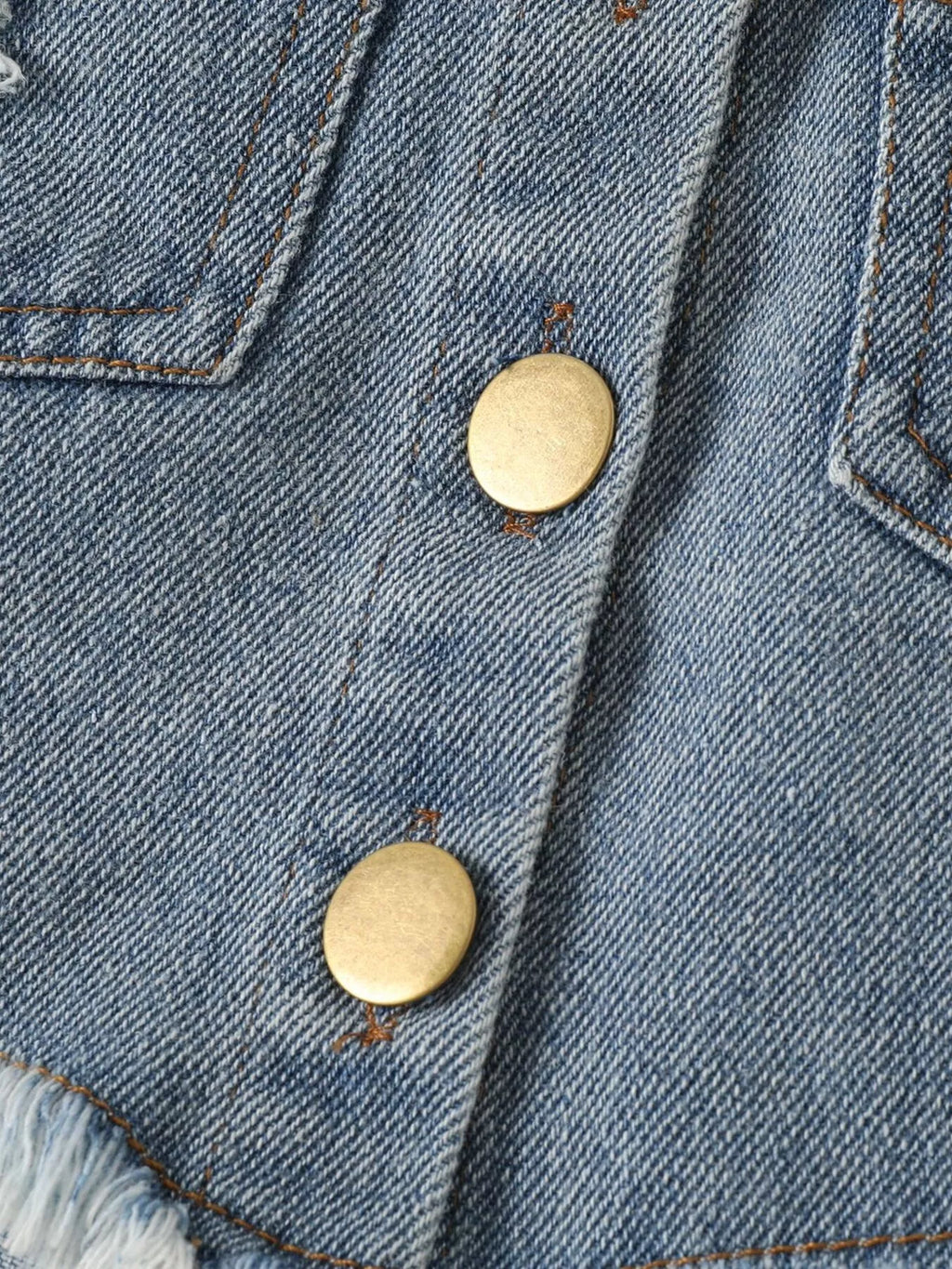 Children's Smocked Top and Distressed Denim Skirt Set