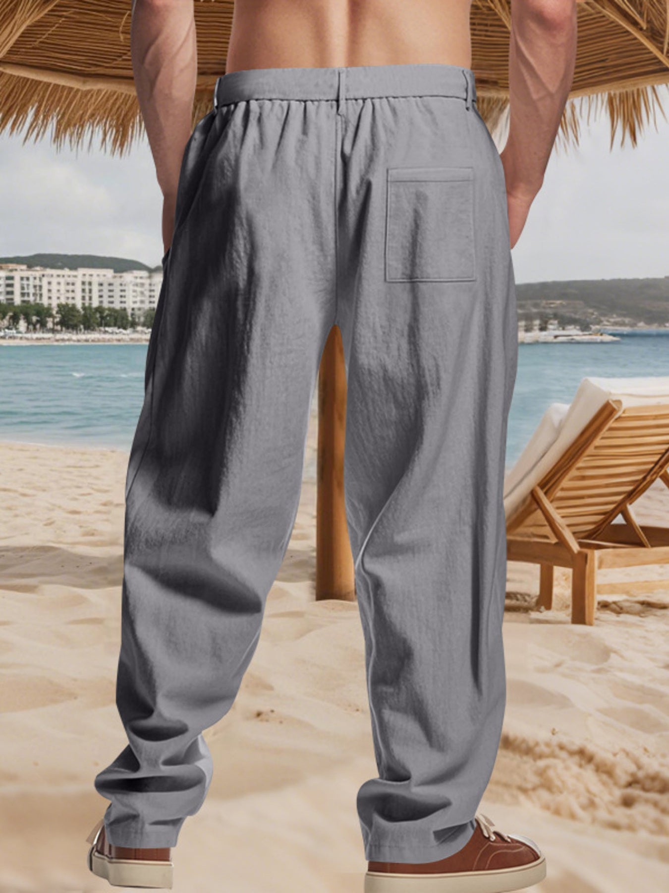 Men's Full Size Relaxed Fit Pleated Pants Plus Size