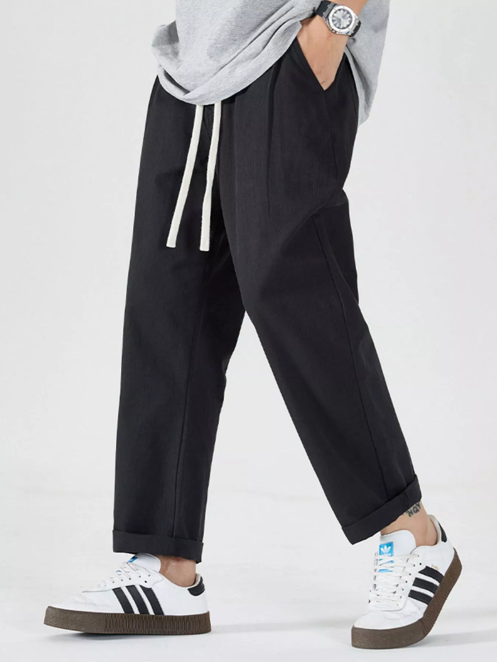 Men's Full Size Drawstring Wide Leg Pants Plus Size