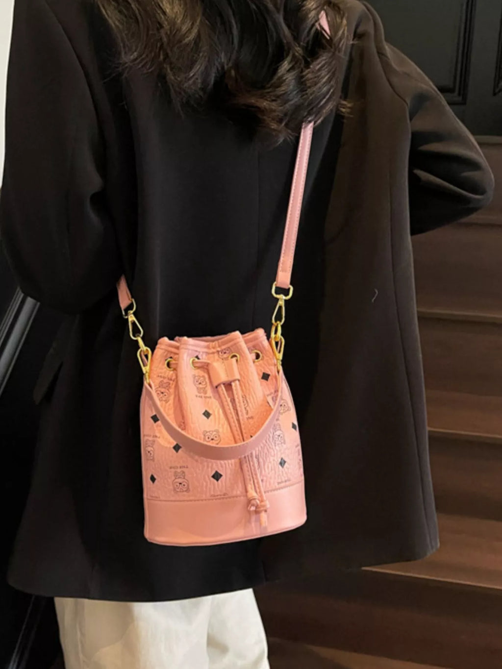 Drawstring Bucket Crossbody Bag