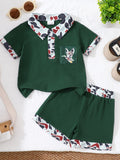 Children's Button Detail Polo Shirt & Shorts Set