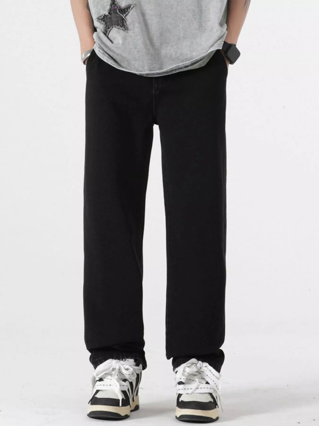 Men's Full Size Pocketed Relaxed Fit Jeans Plus Size