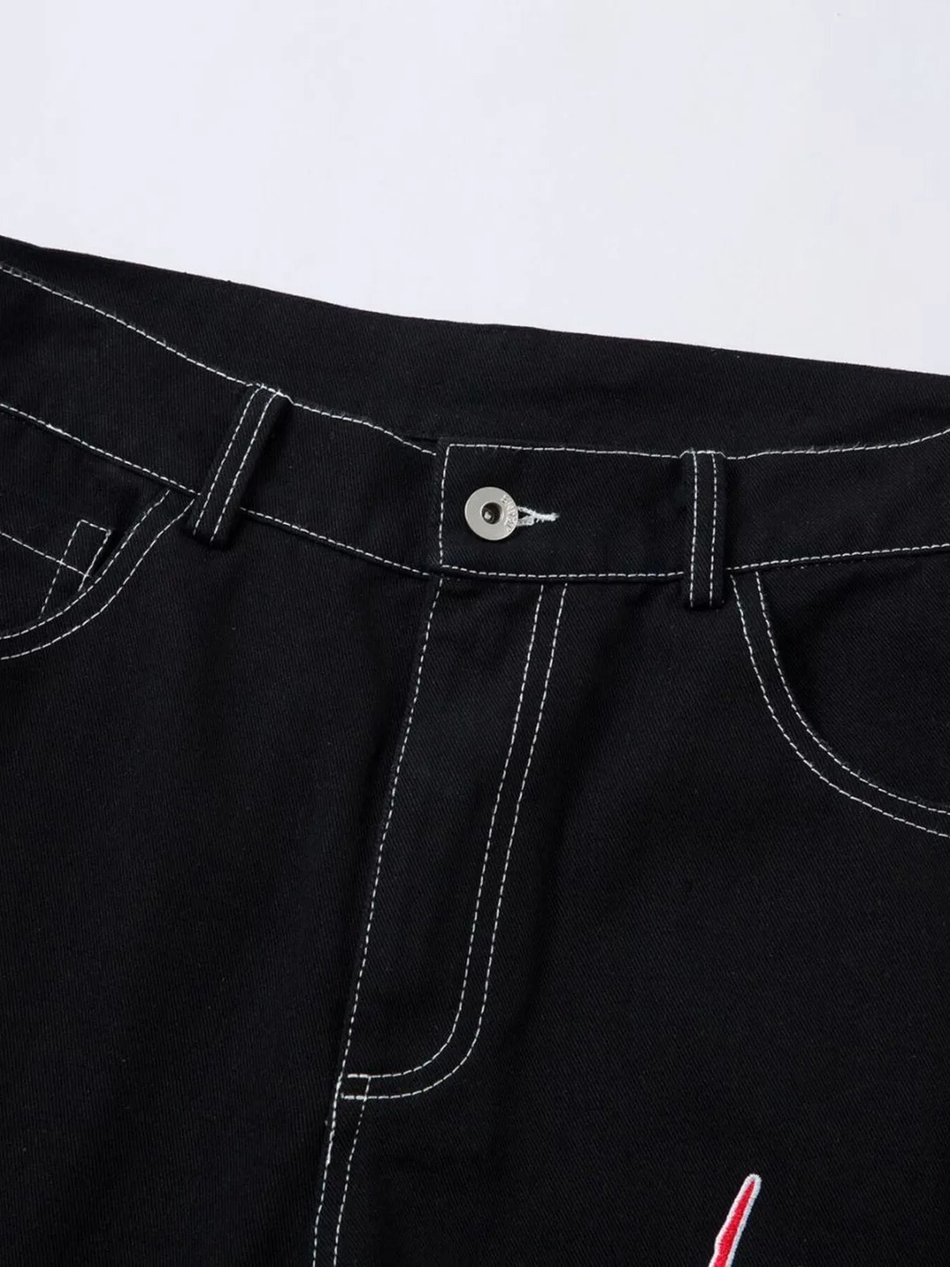 Men's Lightning Pattern Wide leg Jeans