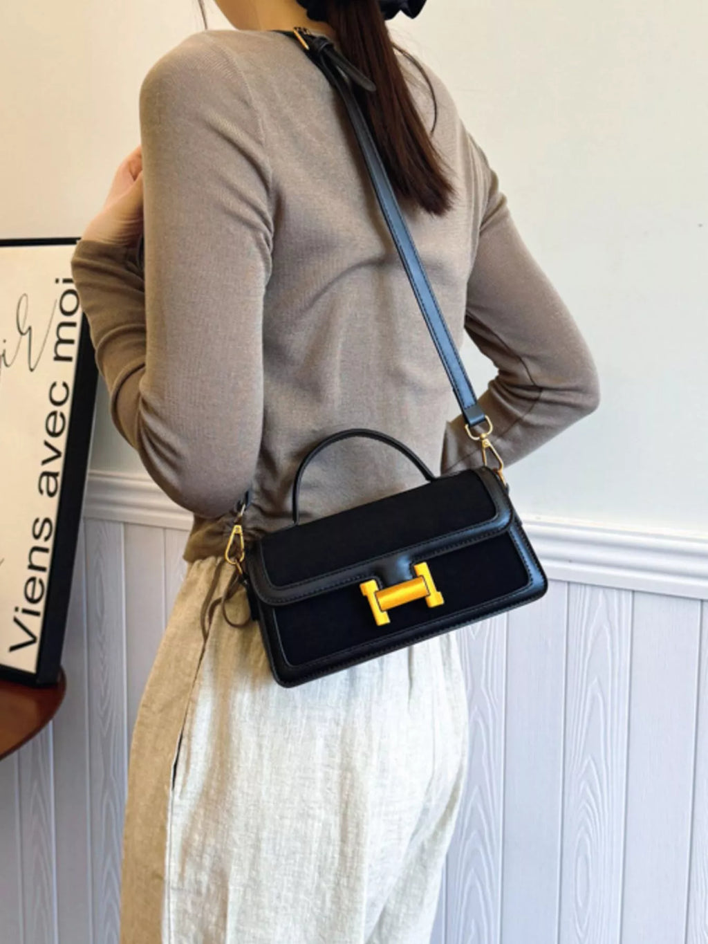 Golden Buckle Crossbody Bag