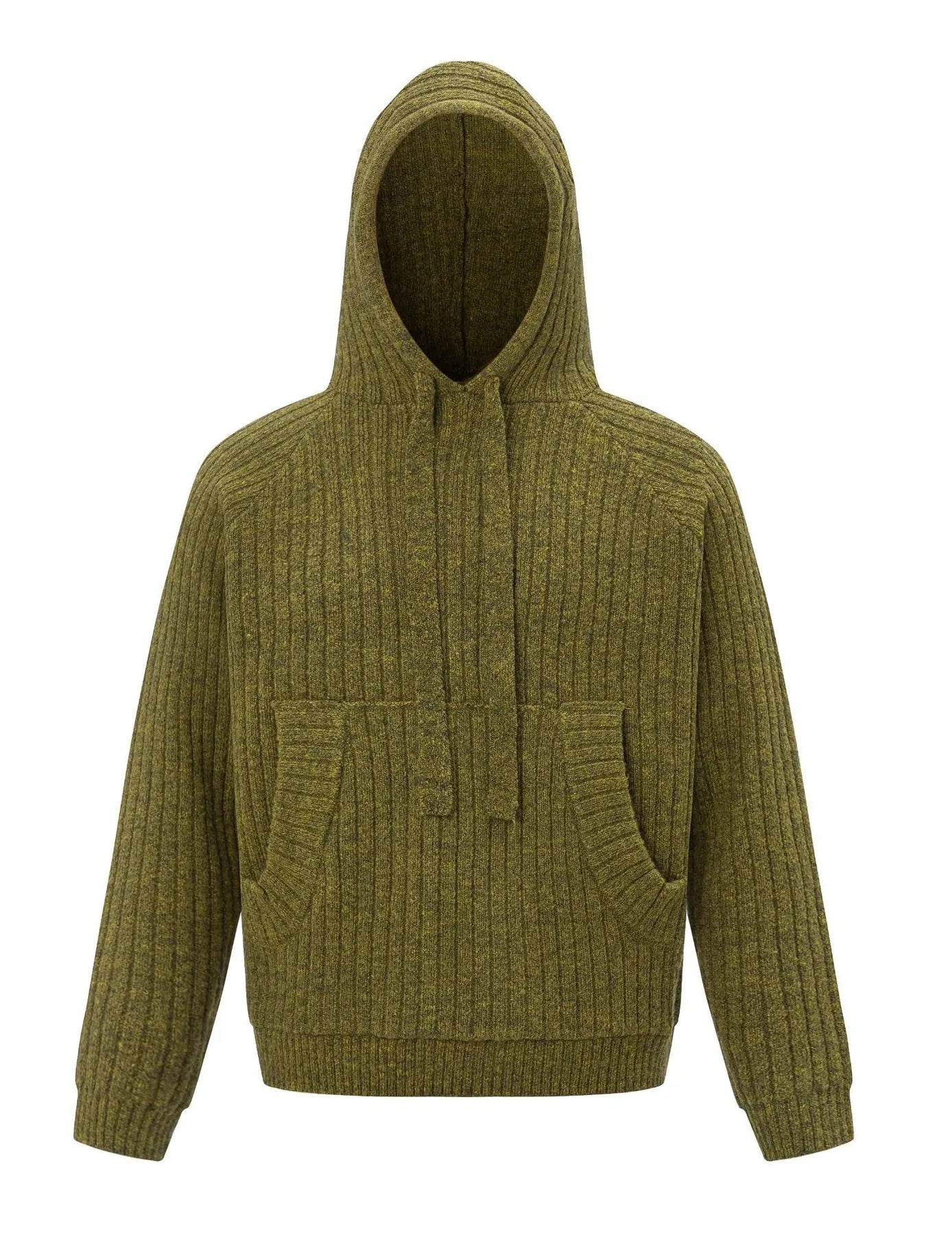 Men's Drawstring Ribbed Hooded Sweater