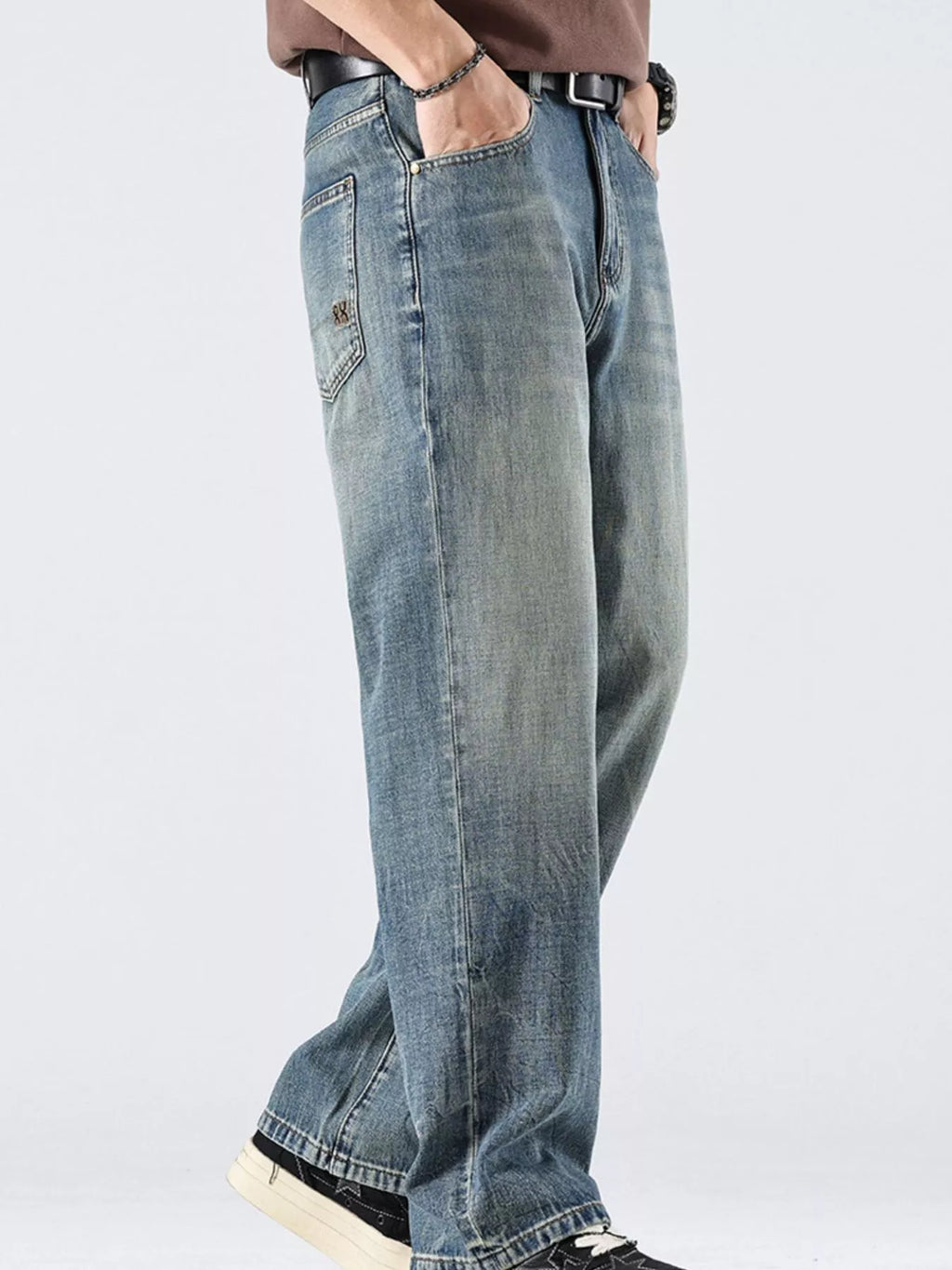 Men's Vintage Wash Loose Fit Jeans