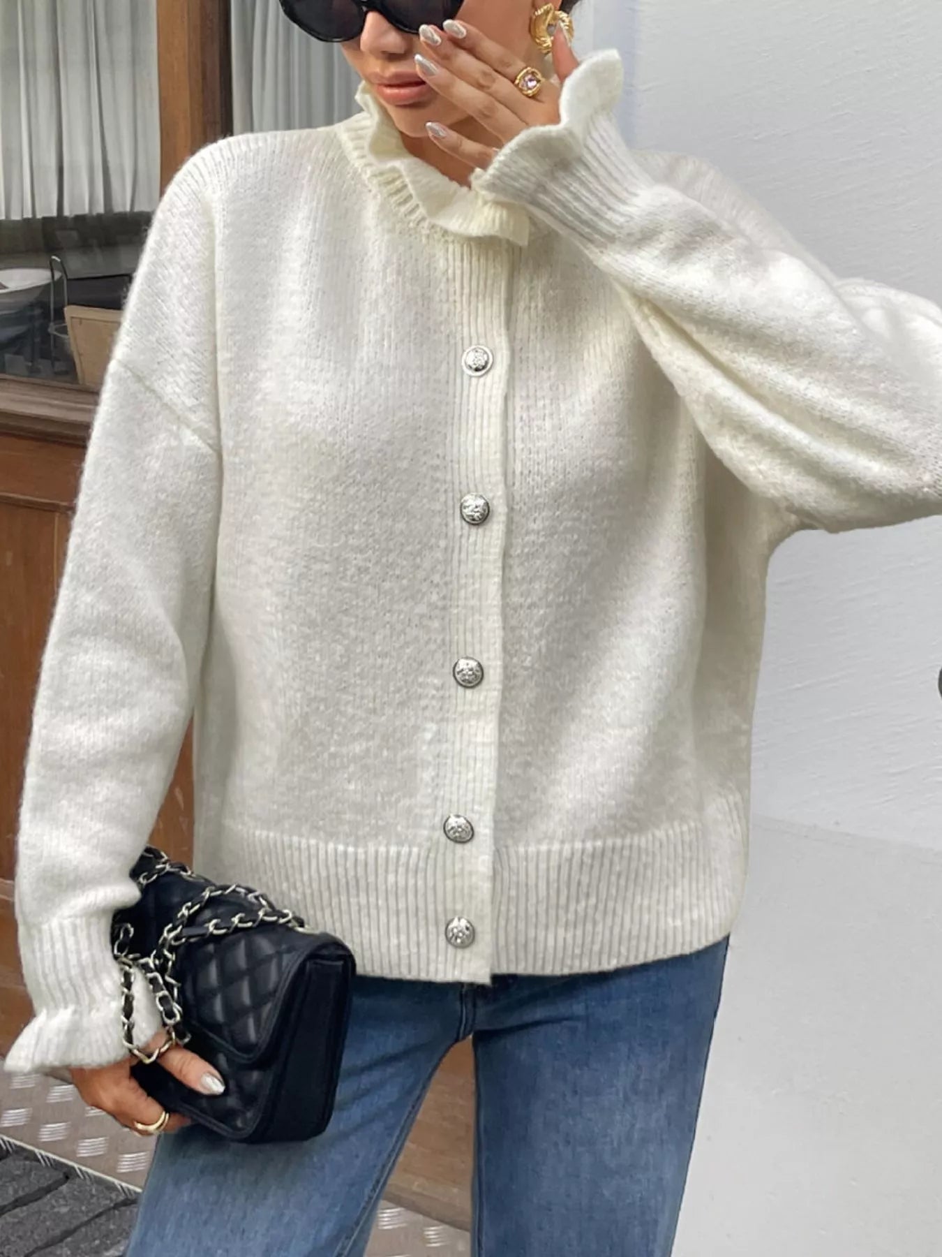 Button-Down Long Sleeve Cardigan