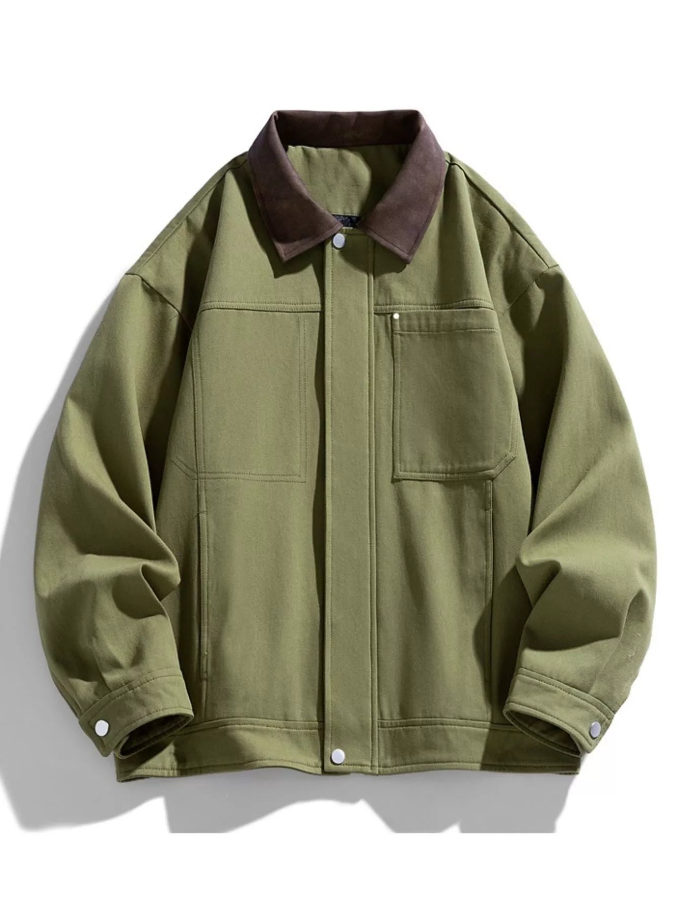 Men's Plus Size Snap Down Long Sleeve Jacket
