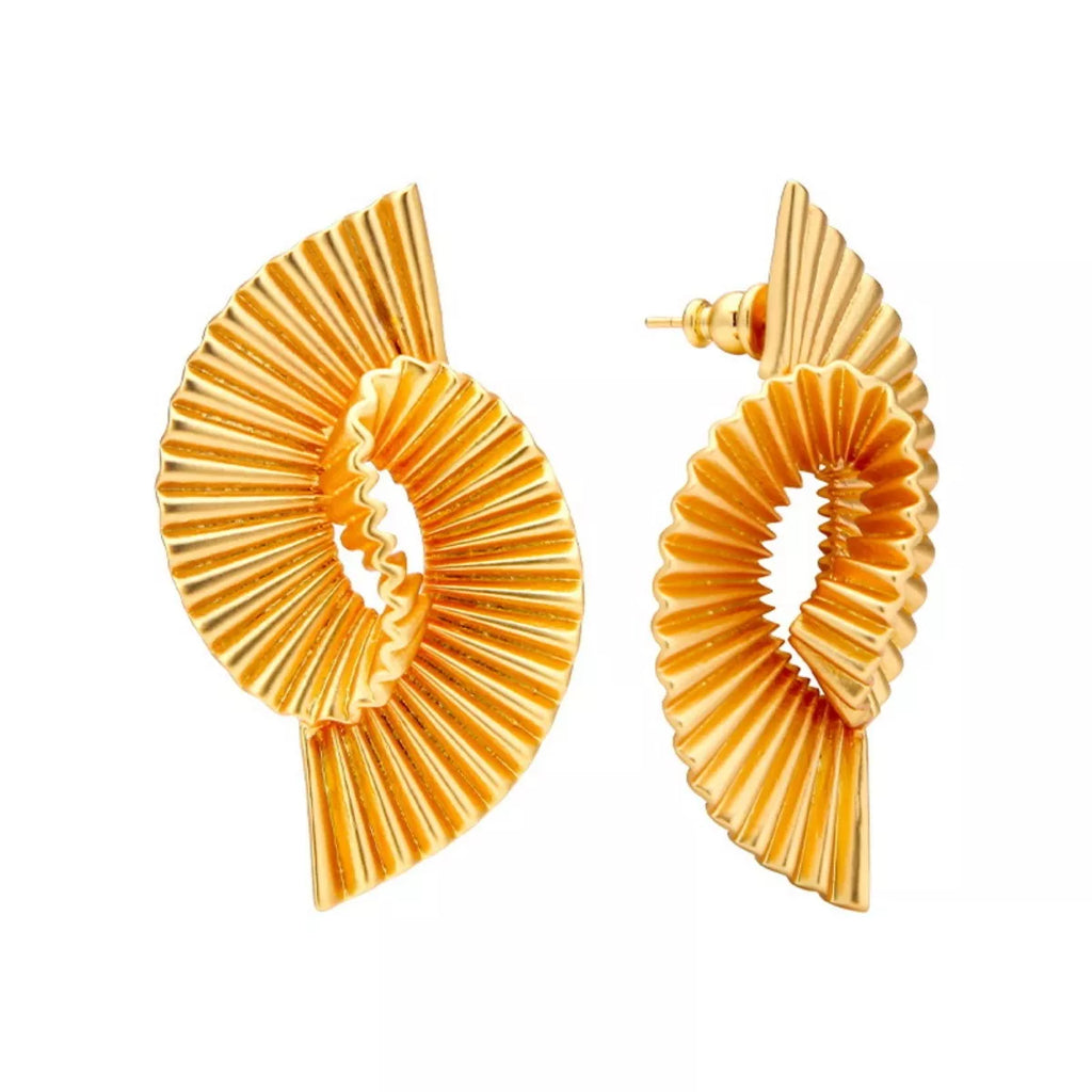 18K Gold-Plated Copper Geometric Spiral Earrings