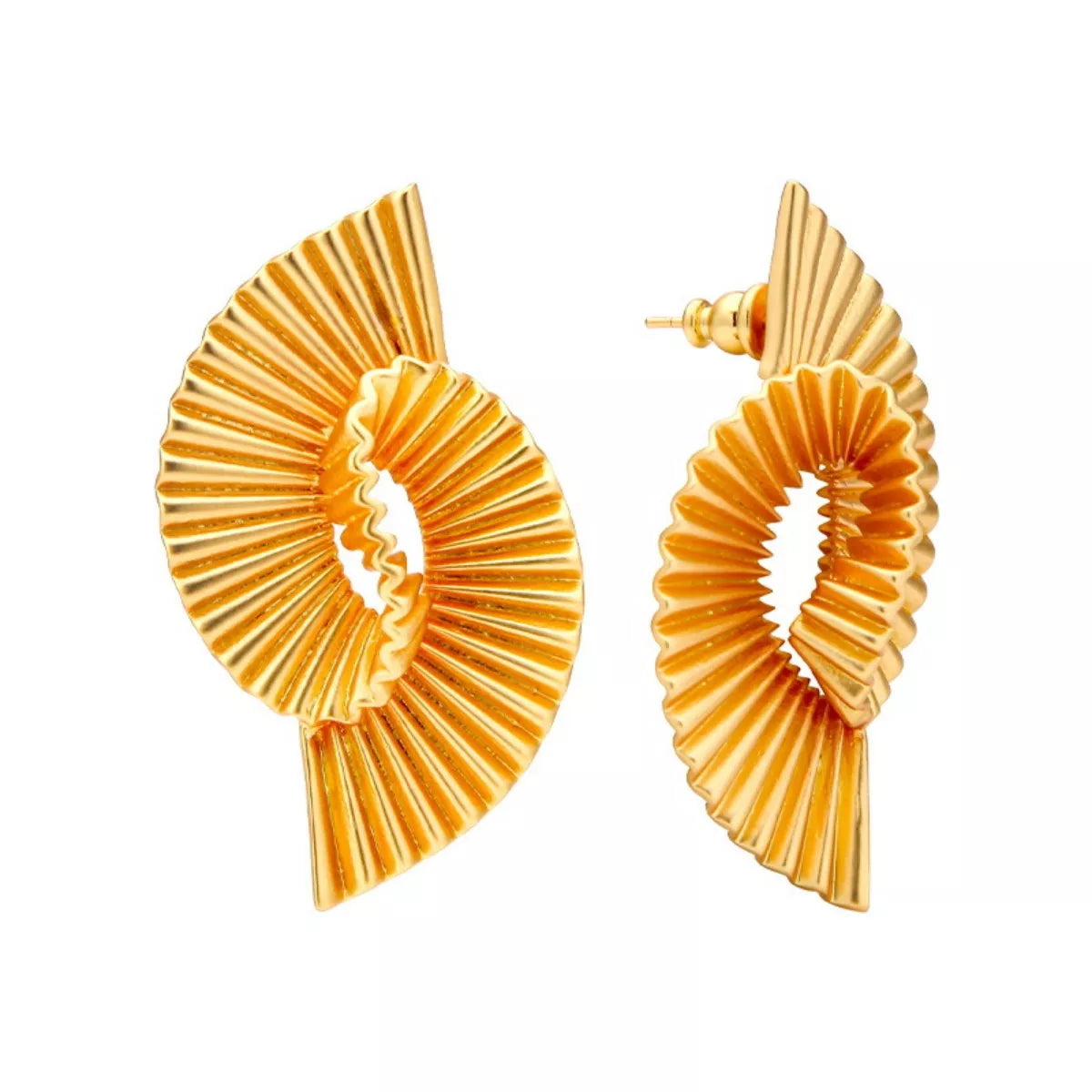 18K Gold-Plated Copper Geometric Spiral Earrings