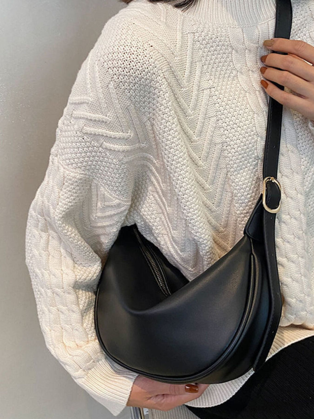 Minimalist Crescent Crossbody Bag