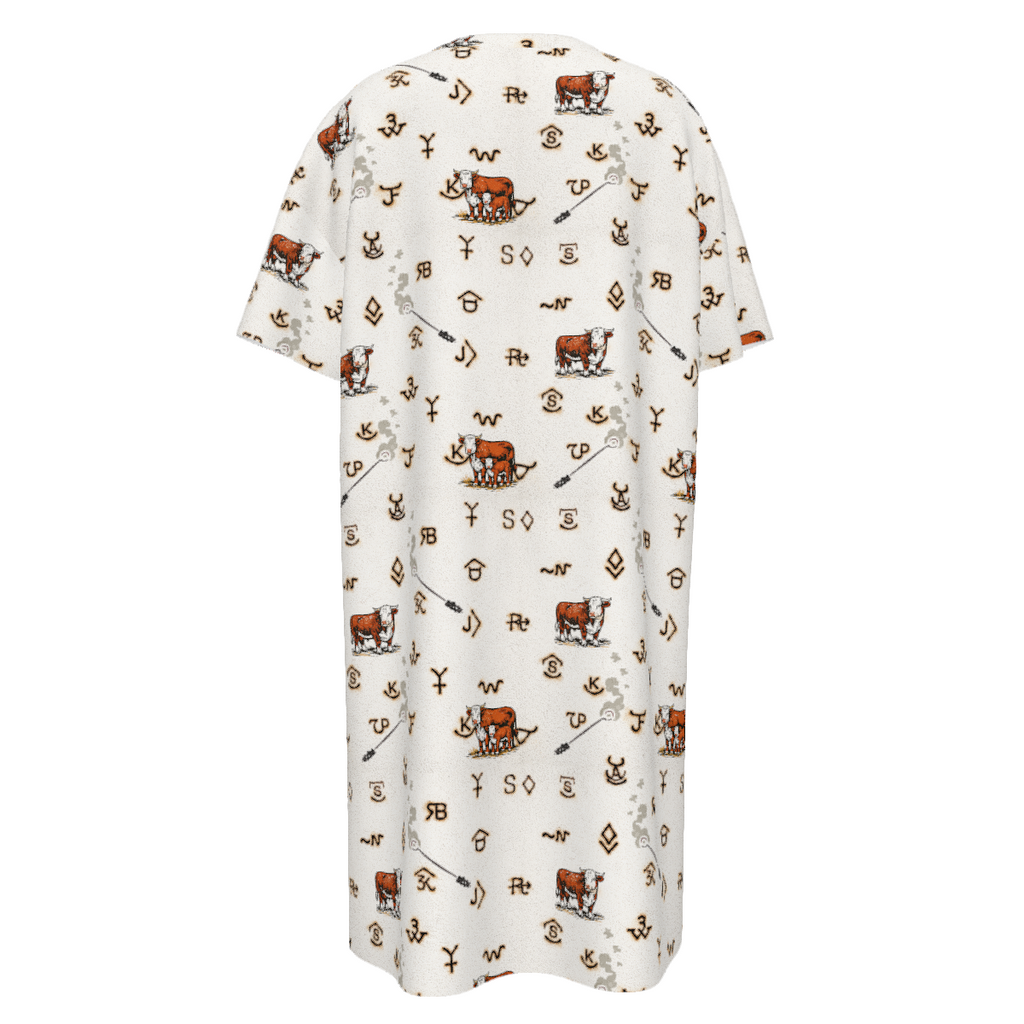 Baha Ranch Hereford Brands Western T Shirt Dress or Sleep Shirt