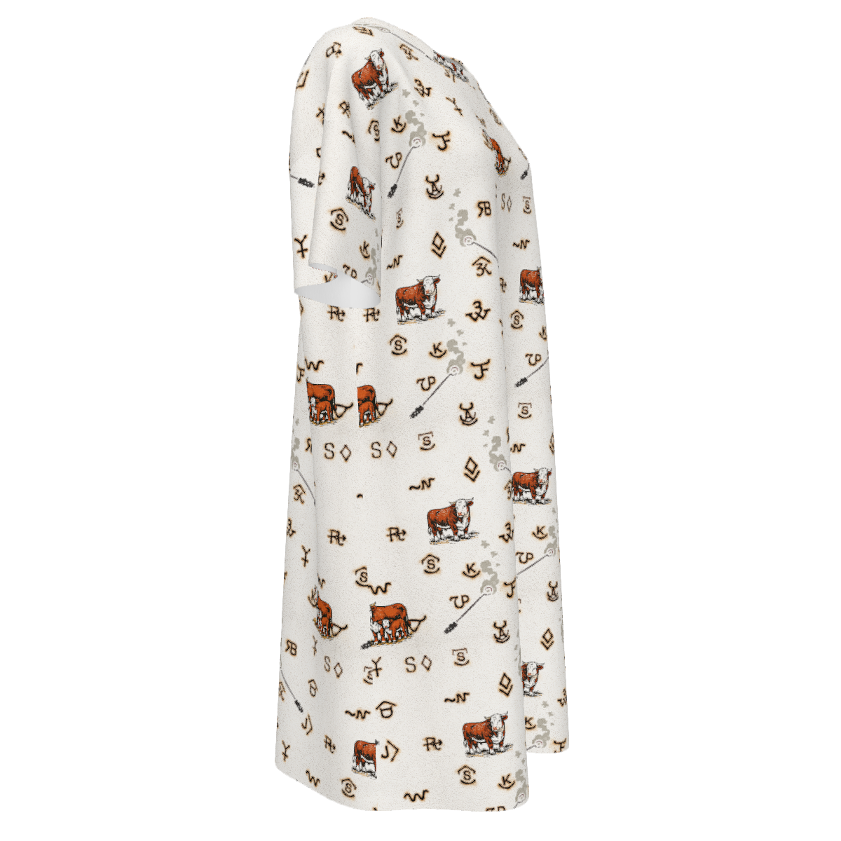 Baha Ranch Hereford Brands Western T Shirt Dress or Sleep Shirt