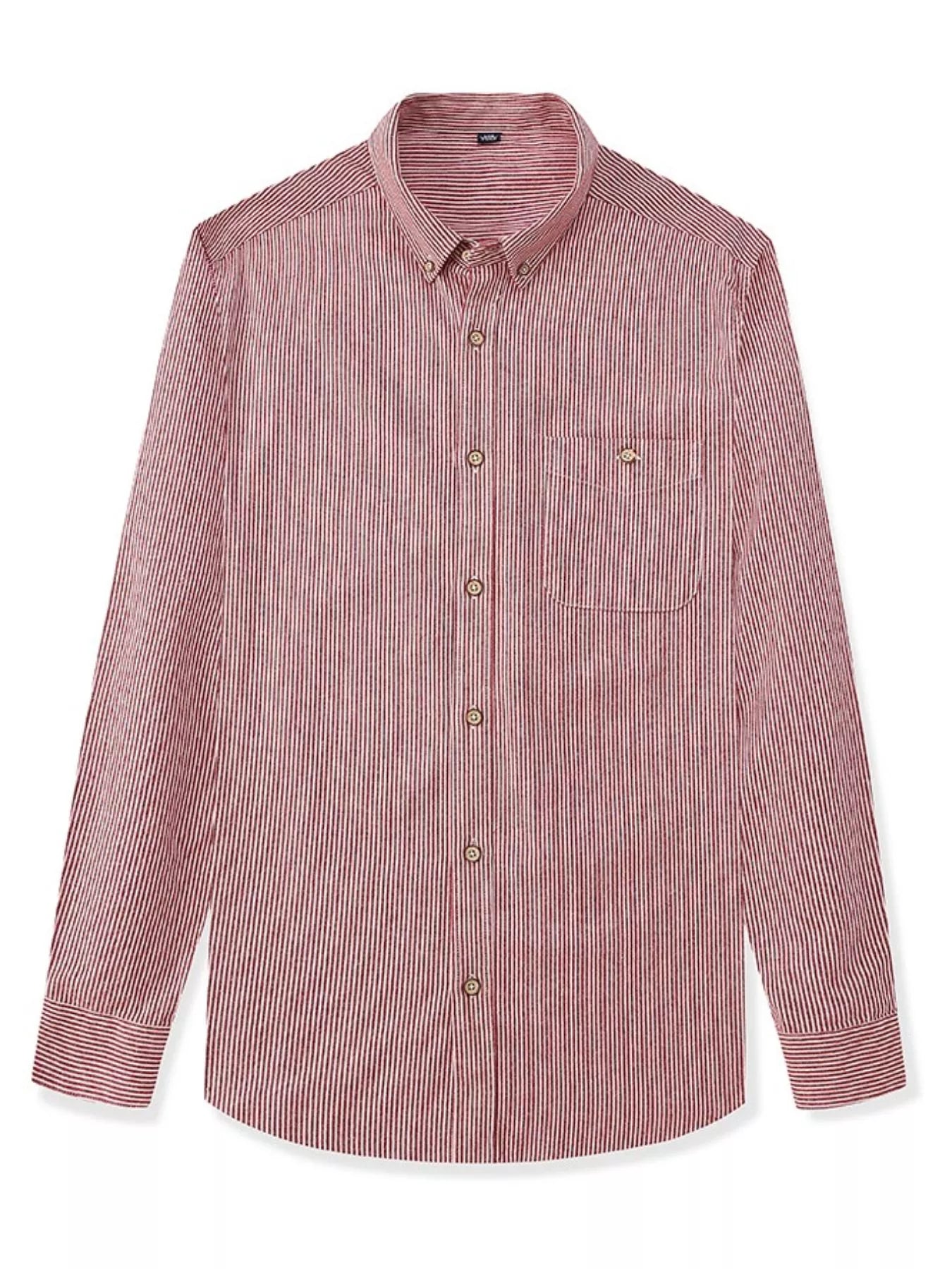 Men's Full Size Casual Striped Corduroy Shirt Plus Size