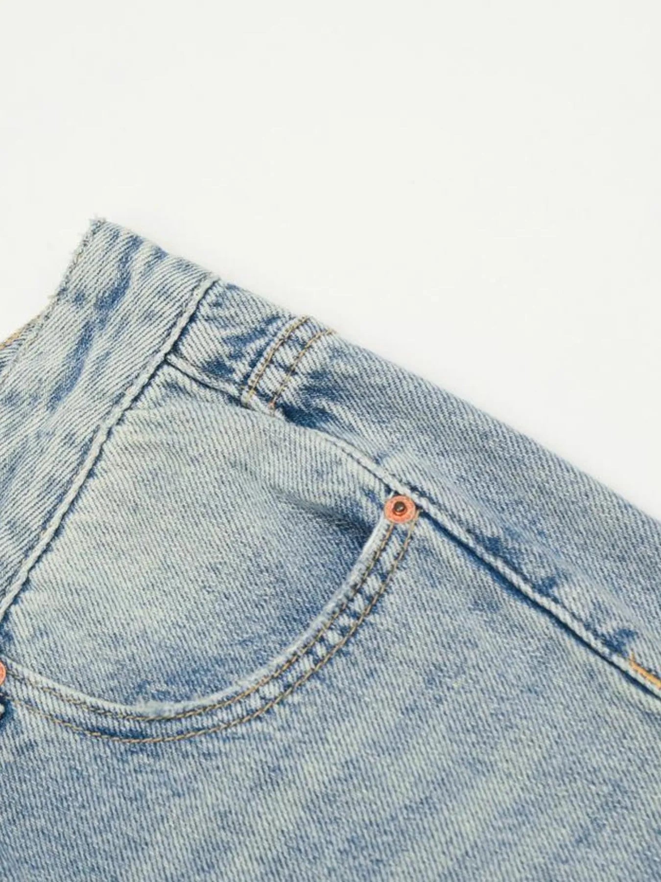 Men's Wash High-Rise Wide Leg Jeans