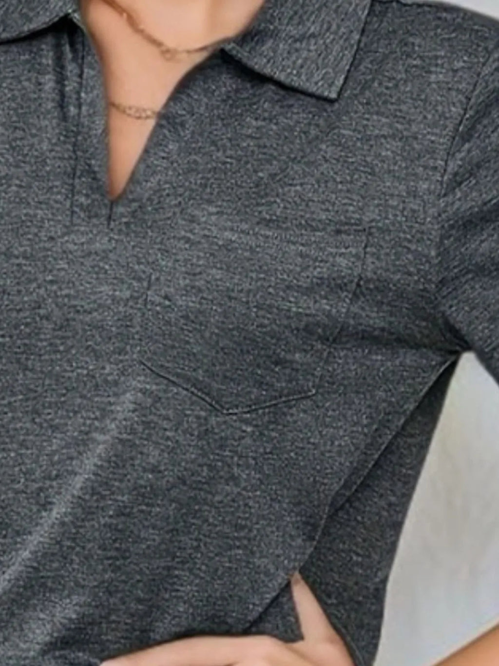 Johnny Collar Short Sleeve Top