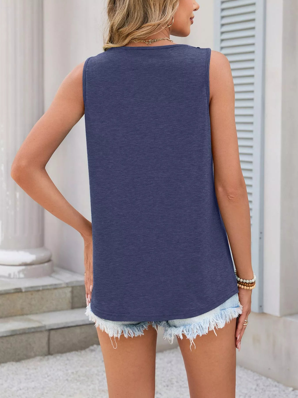 Lace Trim Sleeveless Tank Top