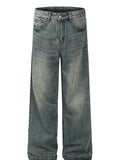 Men's Vintage Washed Wide-Leg Jeans