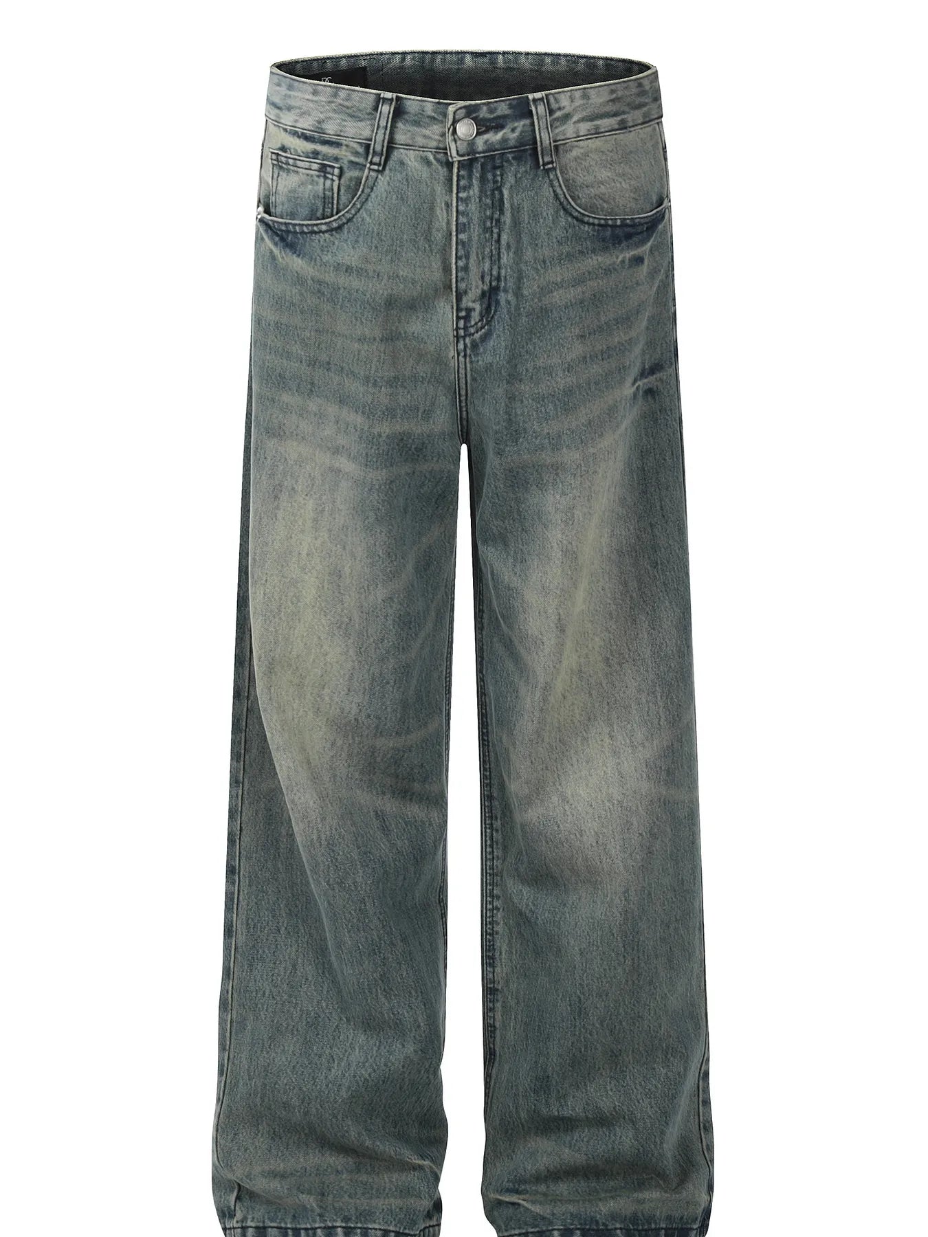 Men's Vintage Washed Wide-Leg Jeans