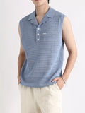 Men's Plus Size Breathable Knit Polo Collar Tank