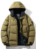 Men's Full Size Outdoor Padded Hooded Puffer Jacket Plus Size