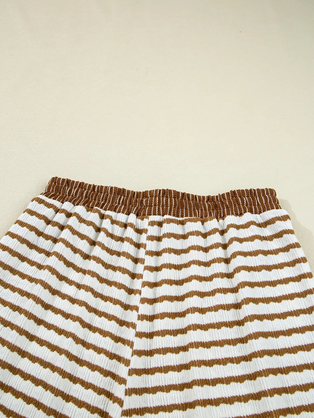 Stripe Collared Top and Drawstring Pant Set