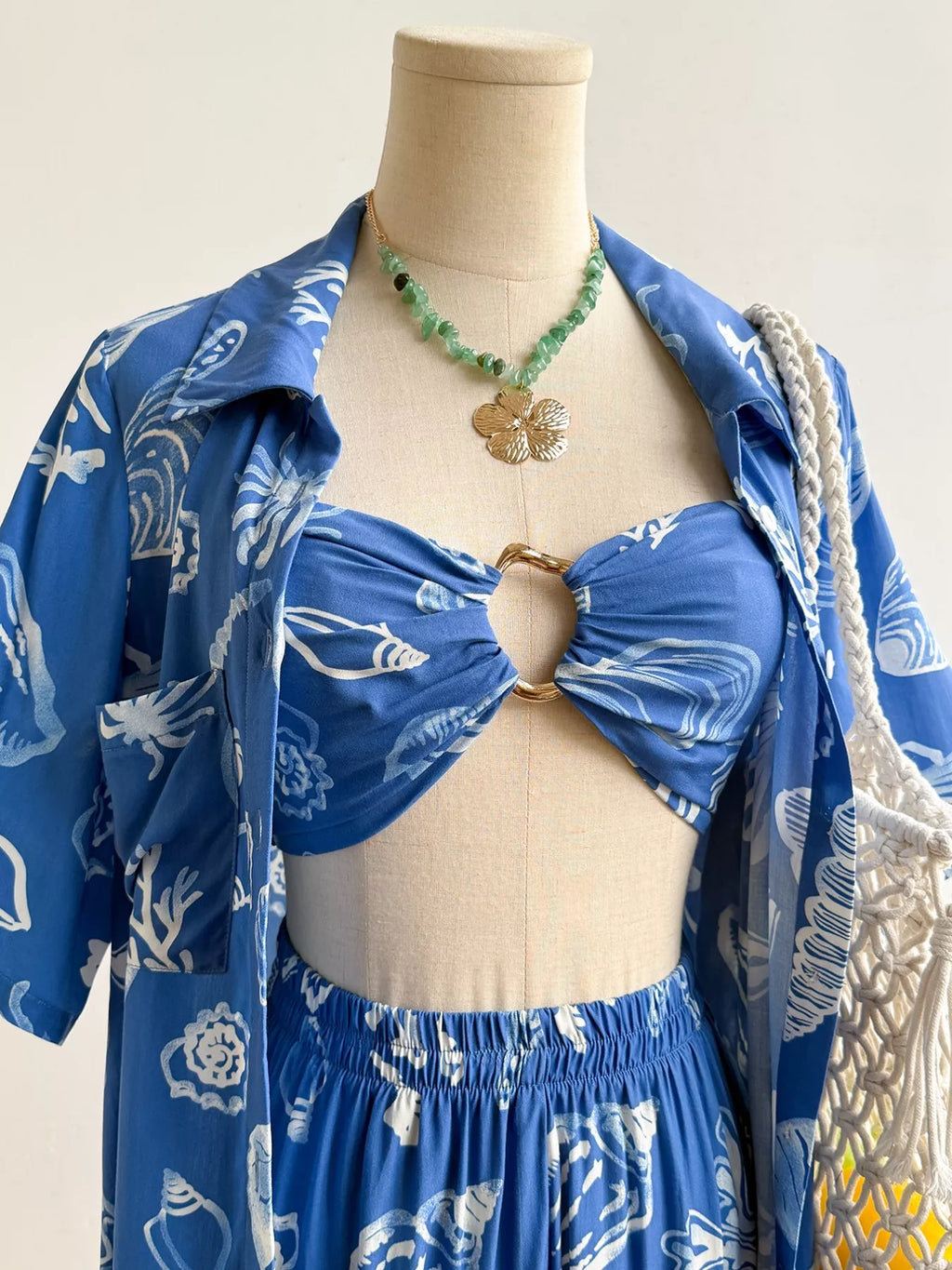 Seashell Print 3-Piece Summer Set