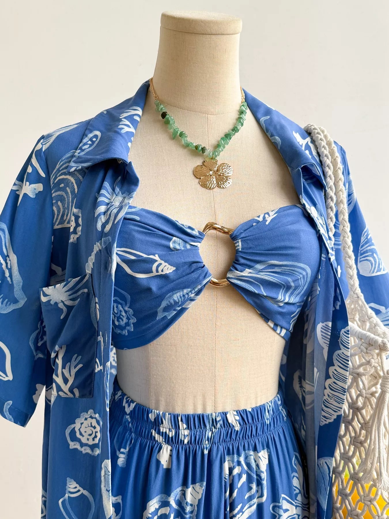 Seashell Print 3-Piece Summer Set