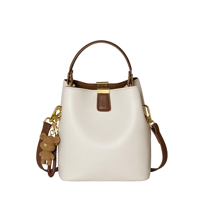 Leather Bucket Crossbody Bag