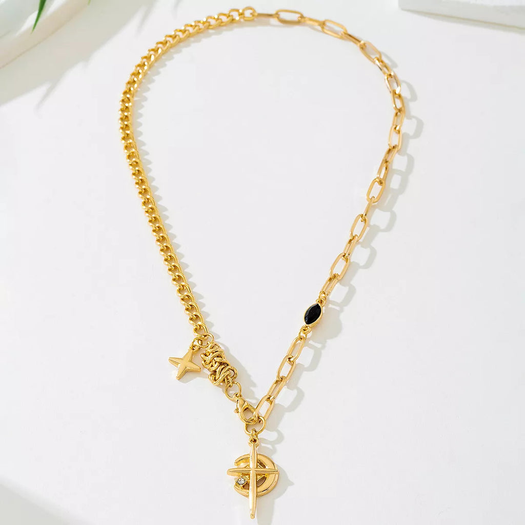 18K Gold-Plated Cross Pendant Necklace