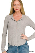 Zenana Double Knit Snap Button Shirts