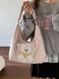 Cute Bear Applique Crossbody Bag