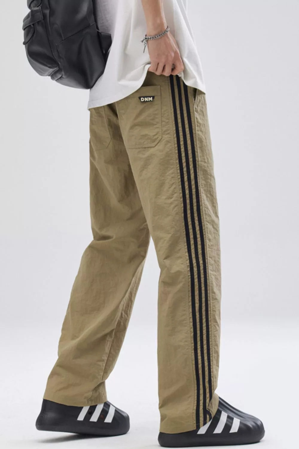 Men's Full Size Side Stripes Wide Leg Pants Plus Size