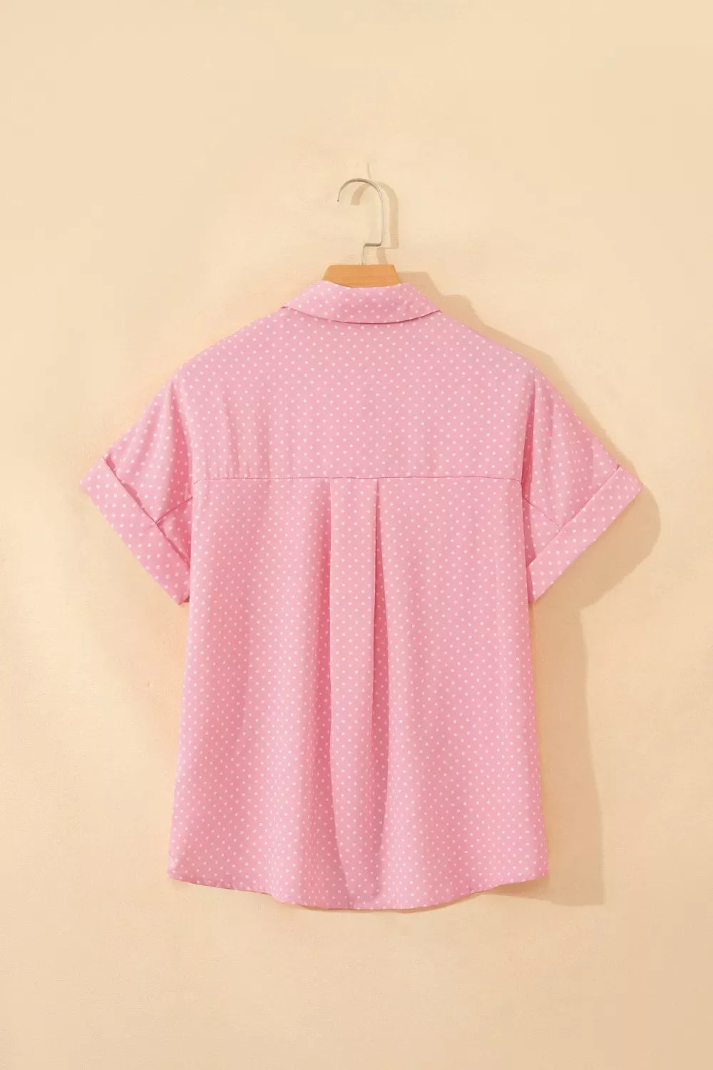 Casual Polka Dot Print Button Down Shirt
