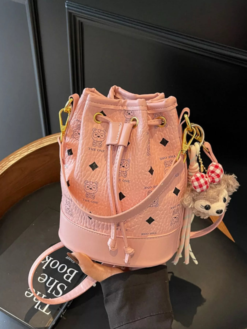Drawstring Bucket Crossbody Bag