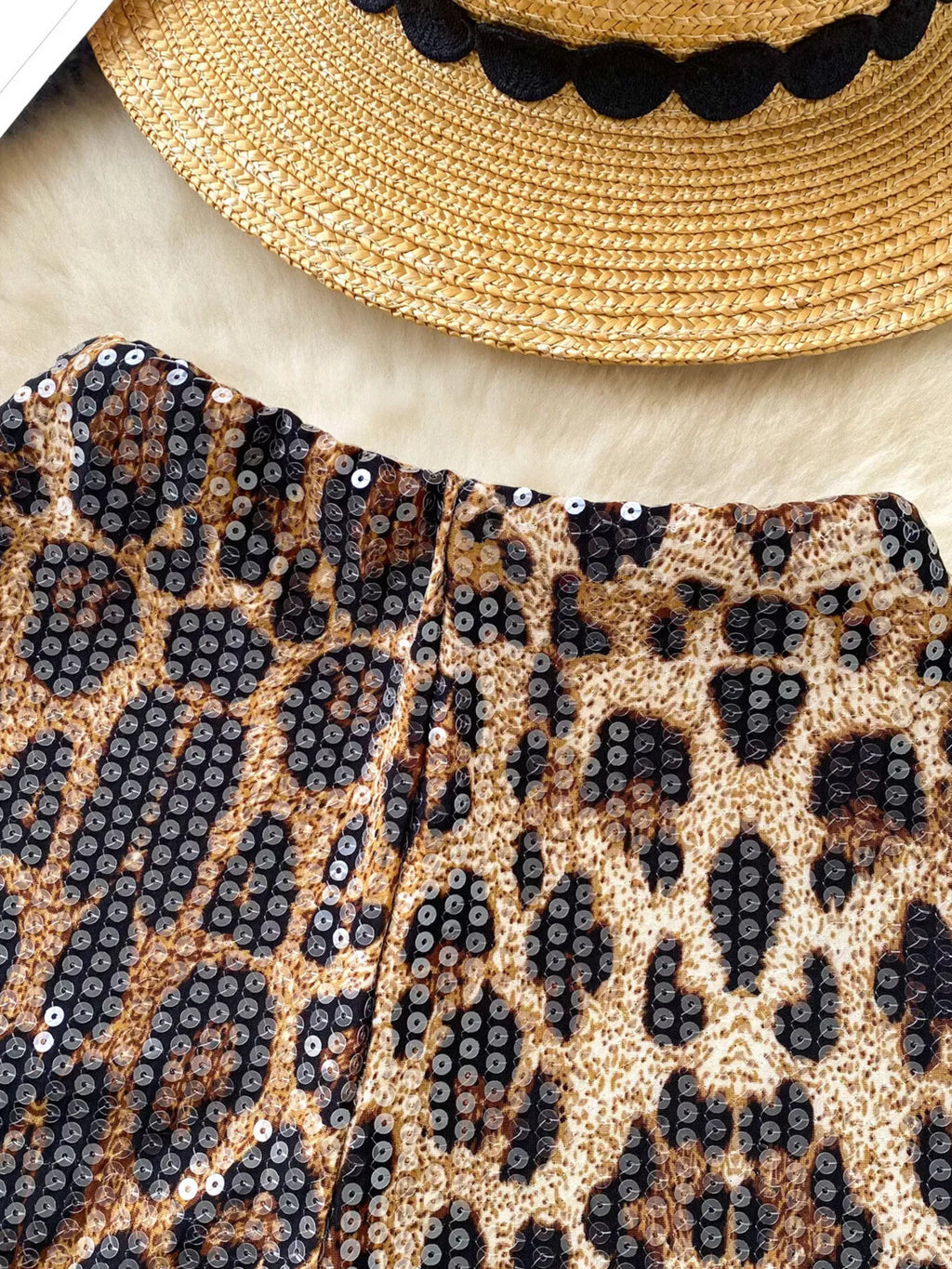 Sequin Leopard Shorts