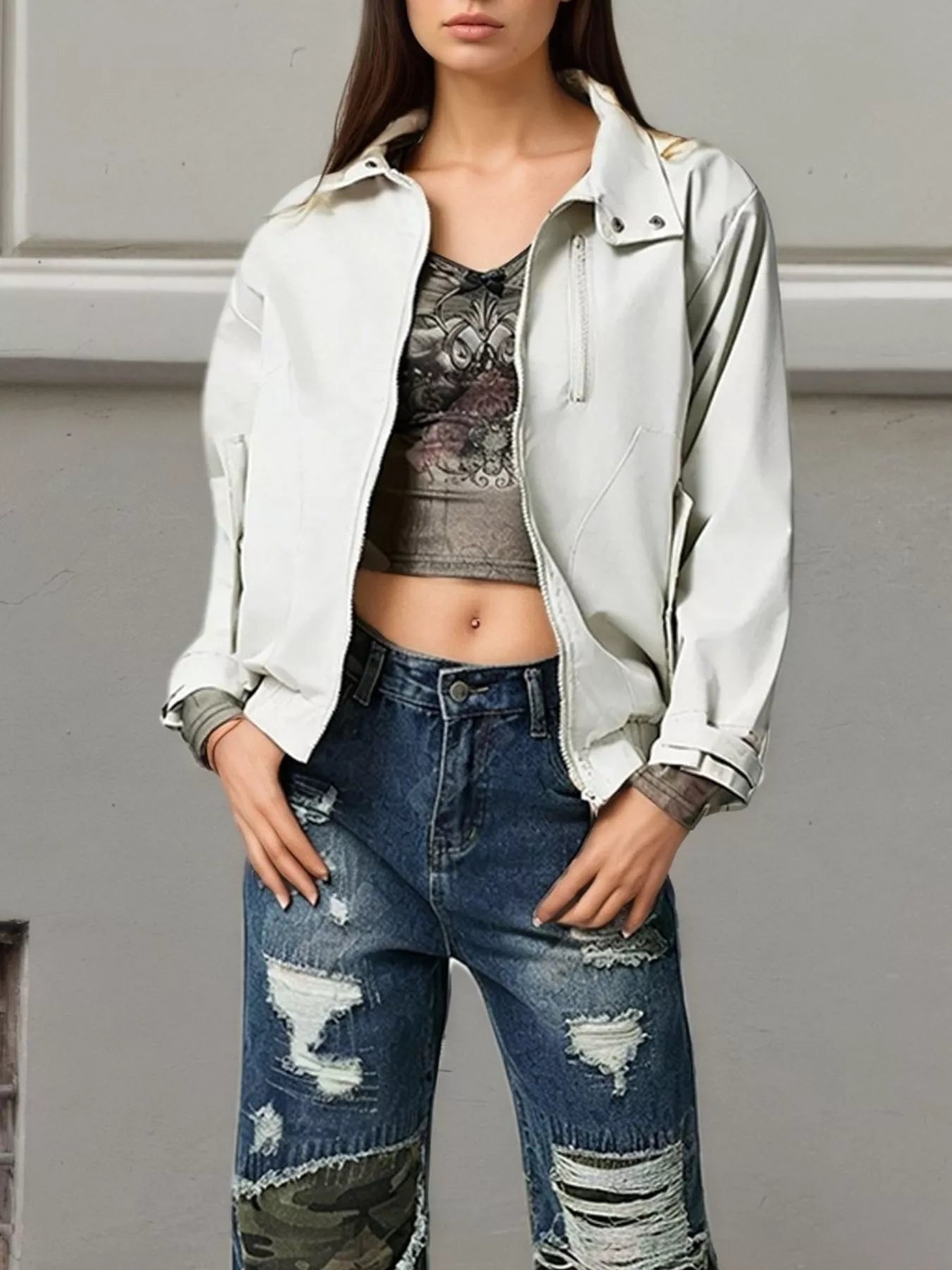 Lightweight Casual Zip-Up Jacket