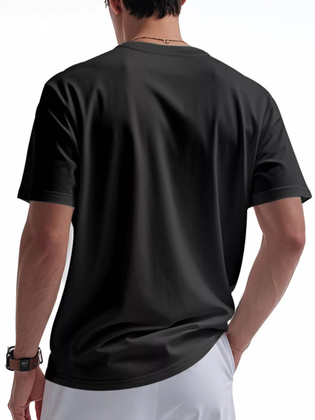 Men's Full Size Casual Button Detail Short Sleeve T-Shirt Plus Size