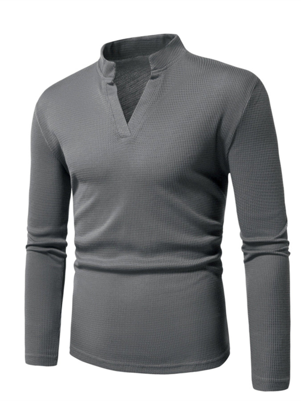 Men's Notched Long Sleeve Top